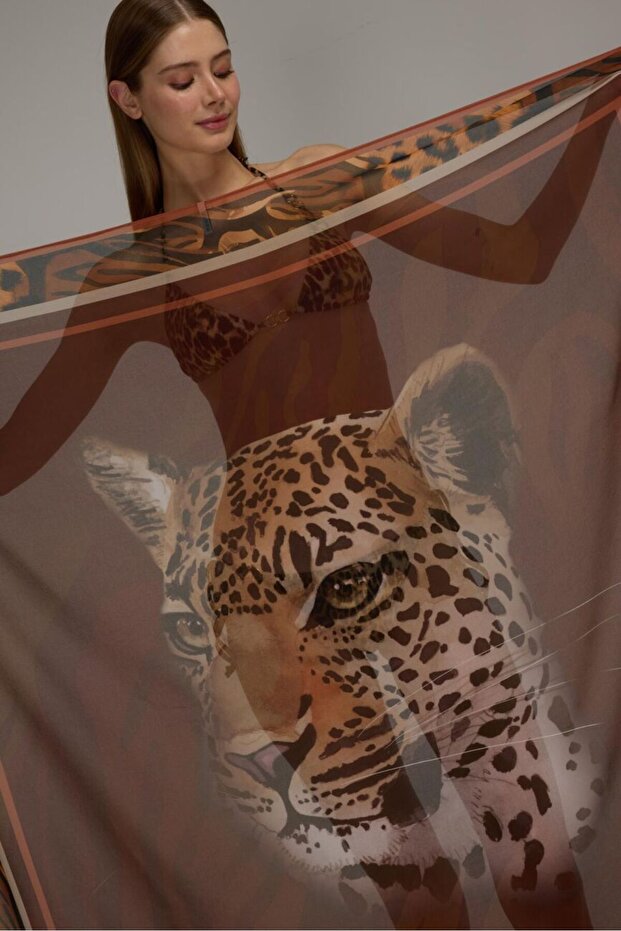 4804 صوفية منقوشة بنقشة الفهد البني - 3