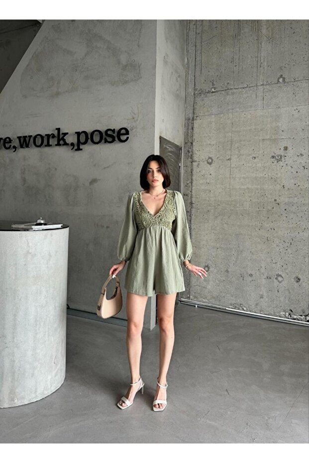 KADIN DANTELLİ ŞORT TULUM - 5