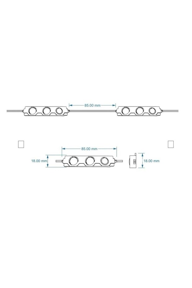 Mavi Modül Mercekli 3 Ledli Kablolu Parmak Led 12 v 5 adet - 4