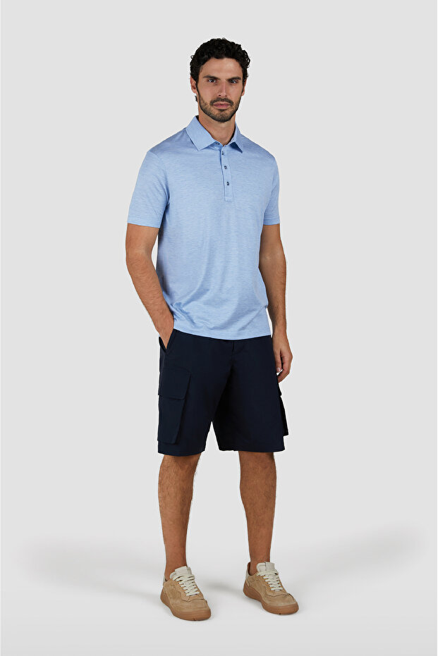 قميص بولو من القطن والحرير بأزرار - 5