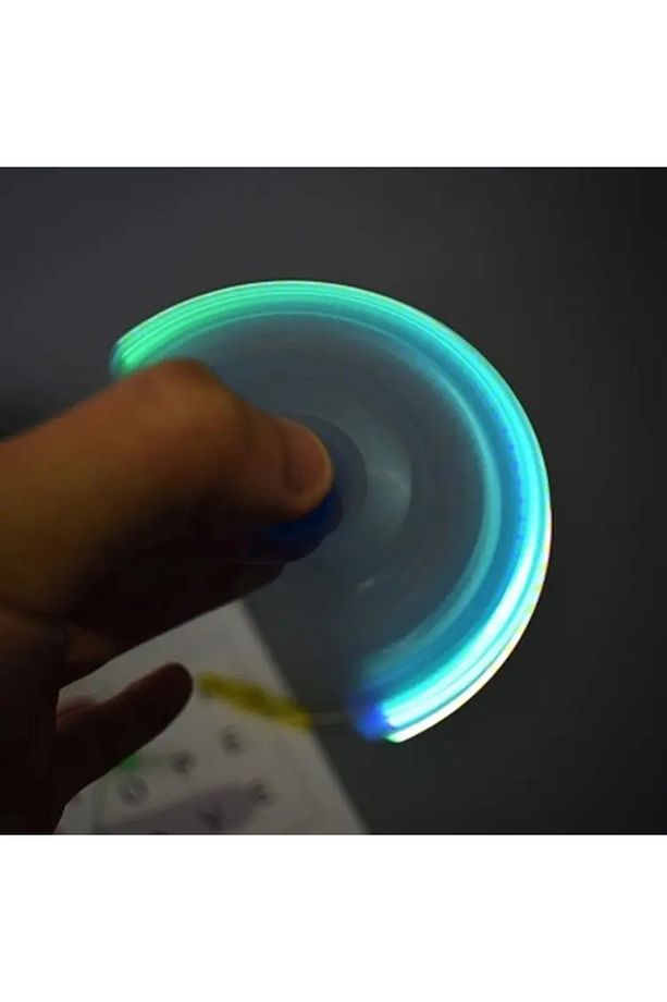 LED Işıklı Stres Giderici Fidget Spinner Kalem - 3'ü 1 Arada Tükenmez Kalem, Dönen Oyuncak - 4