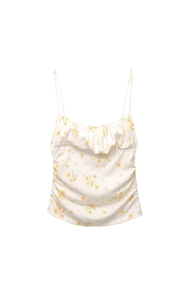 Çiçek desenli krep top - 4