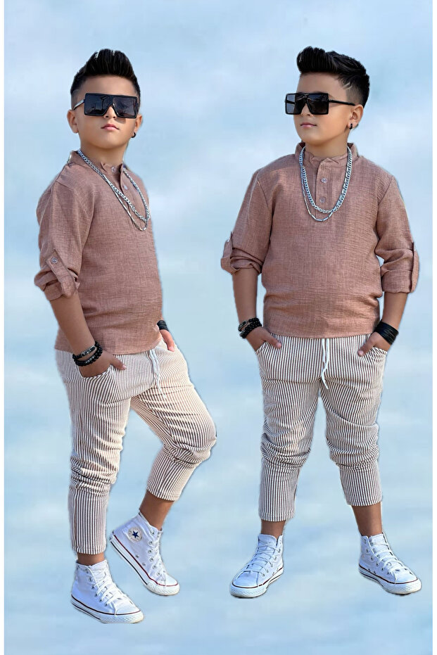 Children's Linen Shirt Pants Suit