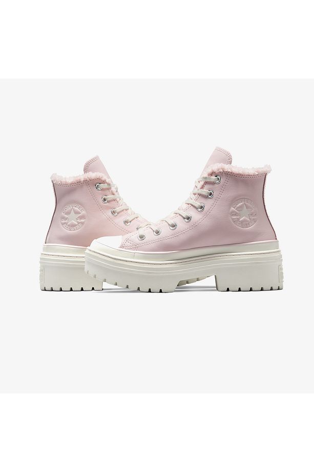 Chuck Taylor All Star Lugged Heel Unisex Pembe Deri Platform Bot - 5