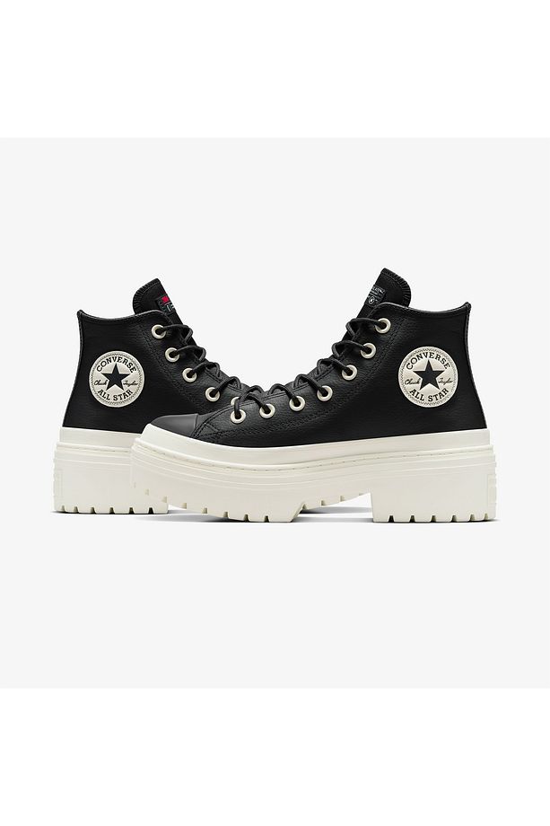Chuck Taylor All Star Lugged Heel Unisex Siyah Deri Platform Bot - 7