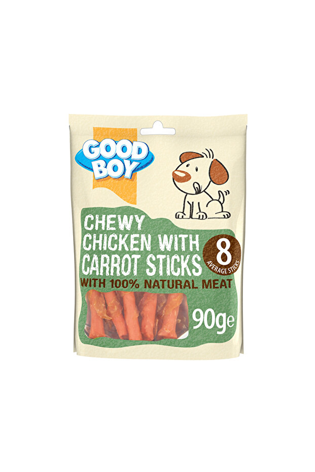 Chewy Chicken Carrot Sticks Dog Treats - 90g