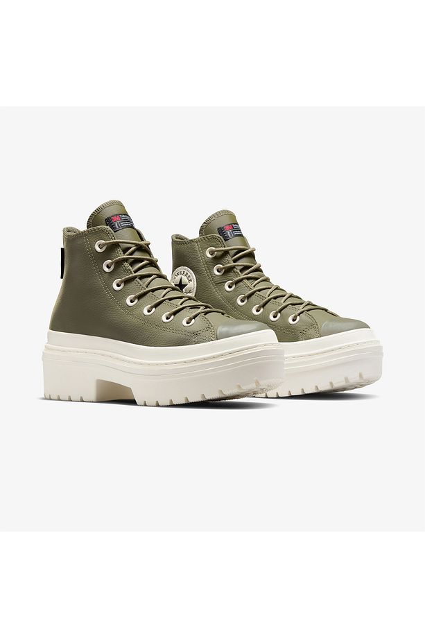 Chuck Taylor All Star Lugged Heel Unisex Yeşil Deri Platform Bot - 2