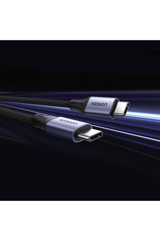 USB-C 240W Örgülü Hızlı Şarj Kablosu, 1m - Siyah - 3