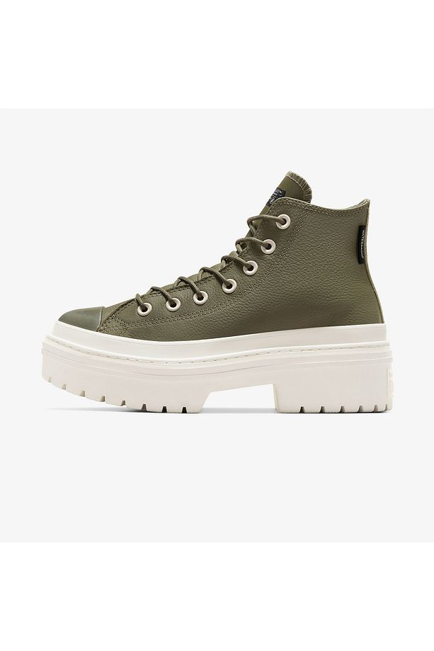 Chuck Taylor All Star Lugged Heel Unisex Yeşil Deri Platform Bot - 6