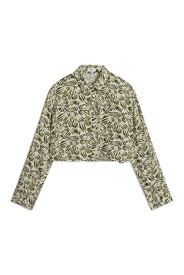 DESENLİ CROP GÖMLEK - 3