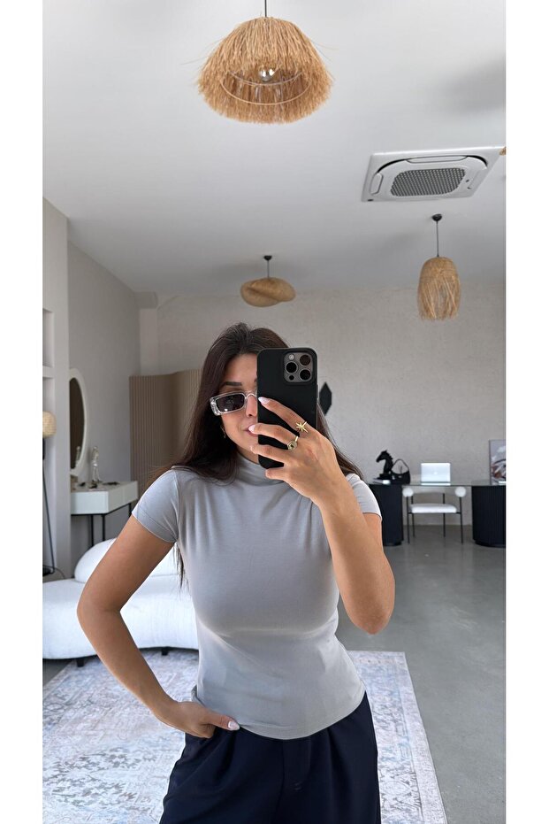 Gray Oys Modal Stand Collar Basic - 4