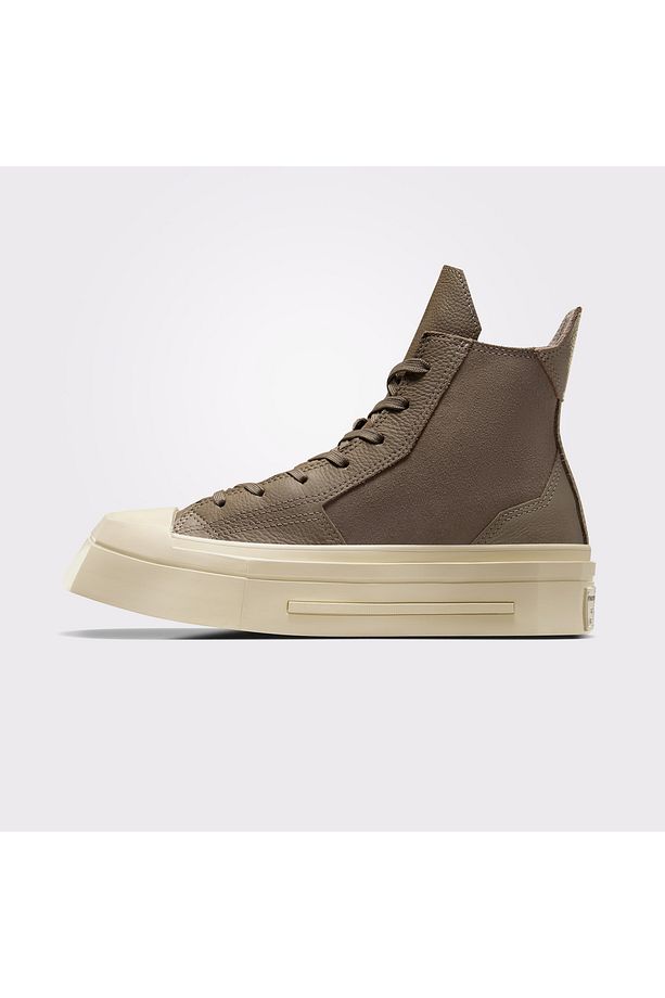 Chuck 70 De Luxe Squared Unisex Haki Deri Platform Sneaker - 6