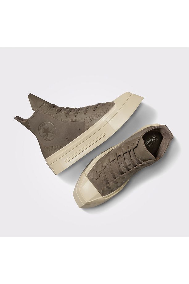 Chuck 70 De Luxe Squared Unisex Haki Deri Platform Sneaker - 7