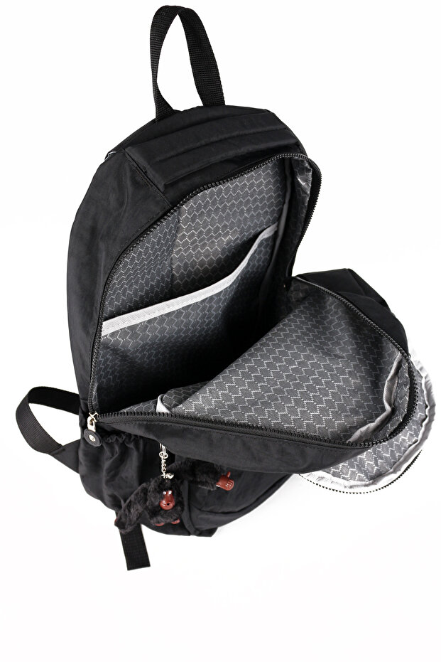 Klinkır Okul Çantası Leptop Yuvalı Su Geçirmez Astarlı Lise Ortaokul Çantası Siyah - 5