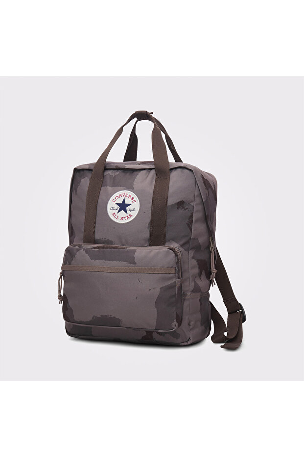 Classic Unisex Patterned Brown Backpack - 1