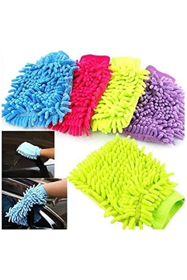 قفازات تنظيف مطبخ من الألياف الدقيقة مزدوجة الجوانب، قطعة واحدة - 1