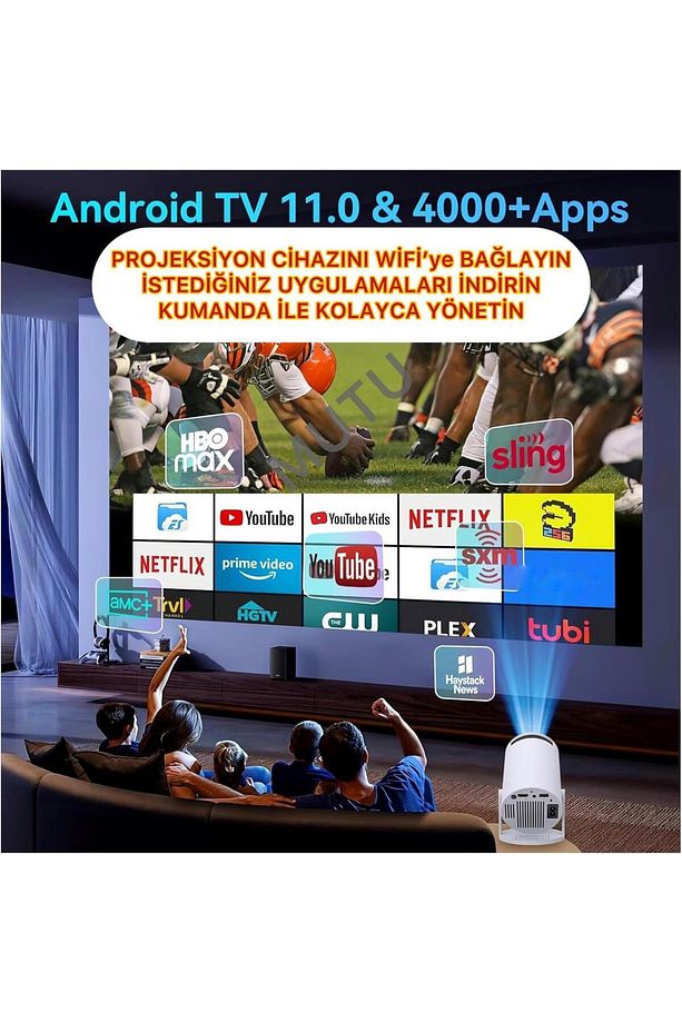 Taşınabilir Projeksiyon SonVersiyon Android Bluetooth Wifi Akıllı Sinema Projektör 1280*720P - 4