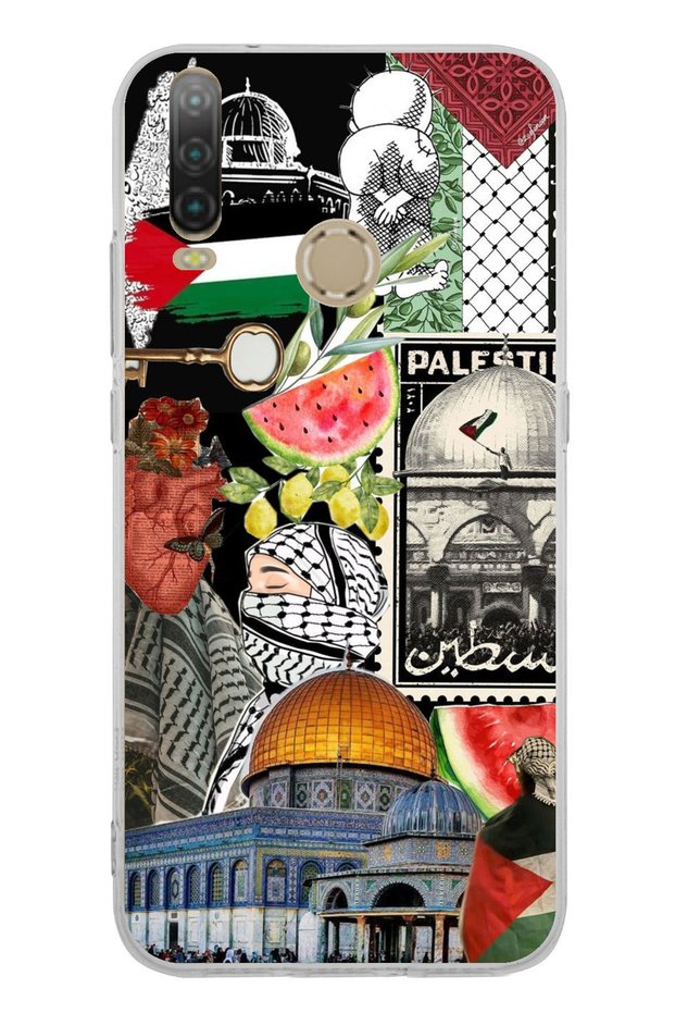 General Mobile Gm 10 Compatible Palestine Freedom Collage Transparent Silicone Case