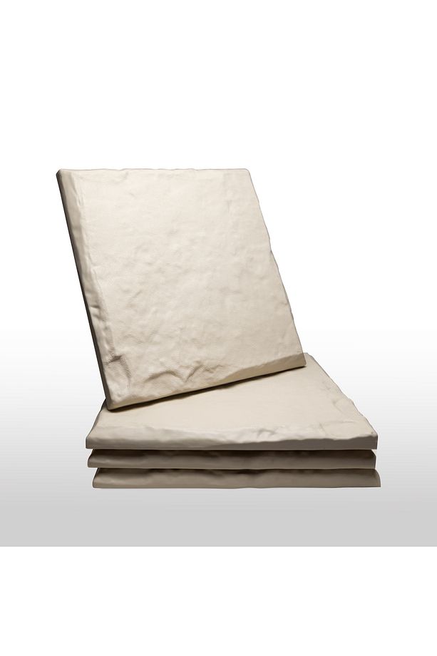 Dekoratif Bahçe Basamak Taşı, 4lü Paket, Bahçe Adım Taşı, 39cm X 39cm, Krem - 4
