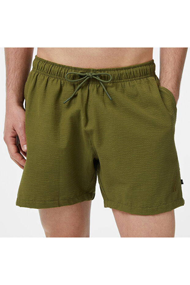 Erkek Yeşil Regular Fit Deniz Şortu - 4
