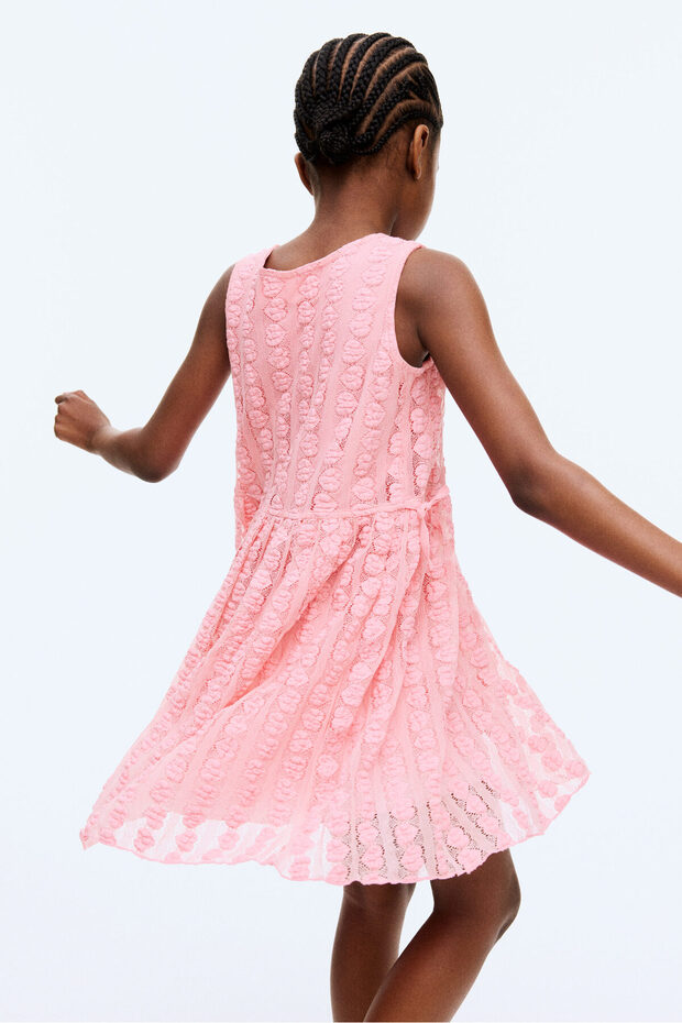 Dantel Görünümlü Elbise - 4