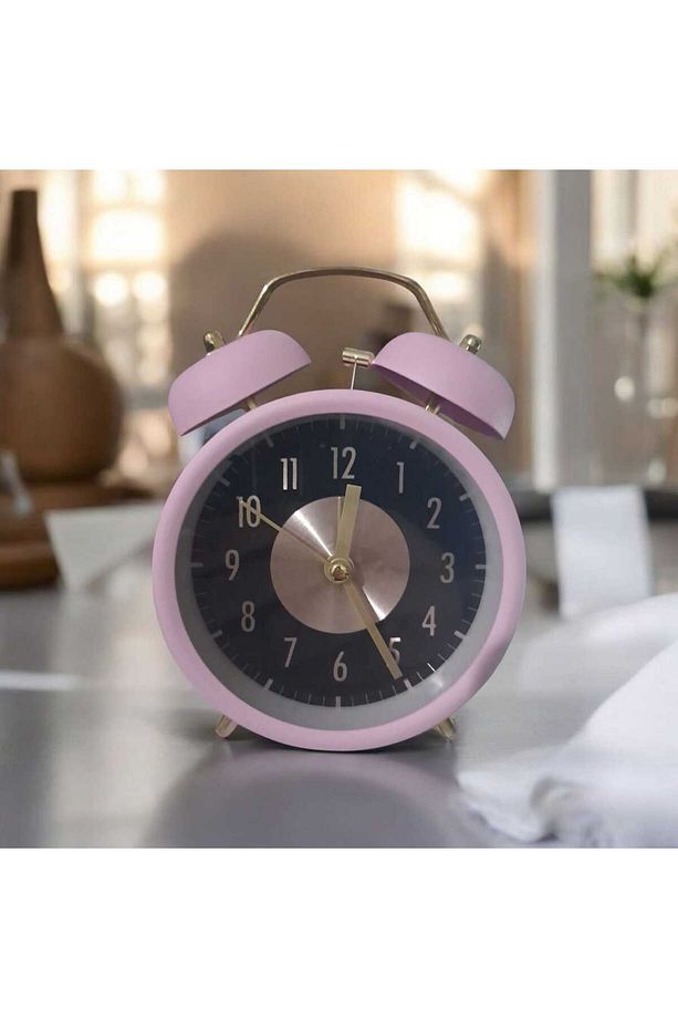 Retro Yüksek Sesli Çift Çanlı Çalar Saat, Büyük Kadranlı, Analog Alarmlı Masa Saati - 1
