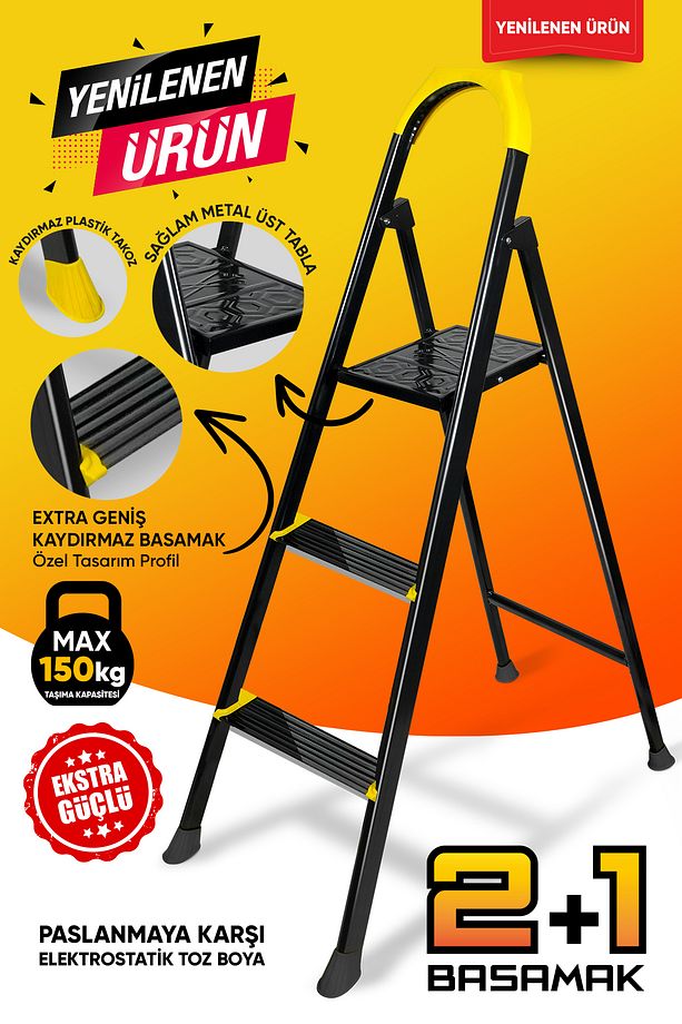 Hardy 2 1 Basamaklı Özel Tasarım Hafif Merdiven Tyc00573701866 - 1