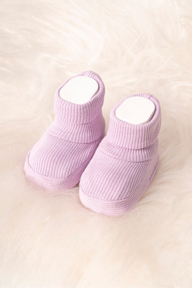 Baby Booties Lilac Cotton Baby Booties Home Slippers Newborn