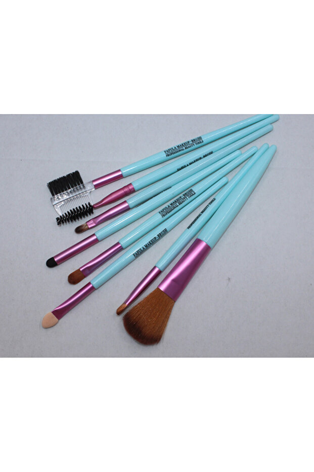 Makeup Brush Set, Makeup, 8 brushes, turquoise - 5