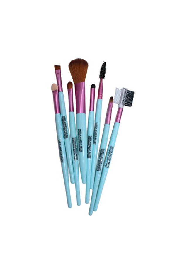 Makeup Brush Set, Makeup, 8 brushes, turquoise - 1