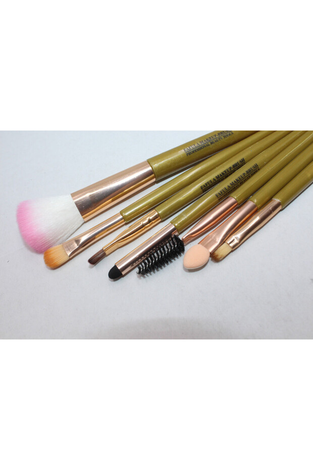 Makeup brushes, Brush, 7 brushes, Green - 4
