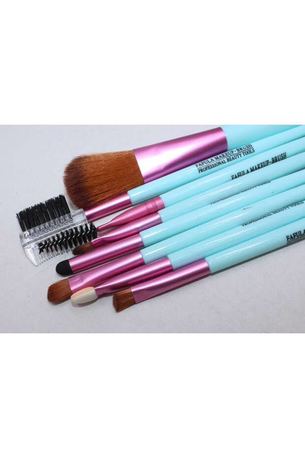 Makeup Brush Set, Makeup, 8 brushes, turquoise - 2