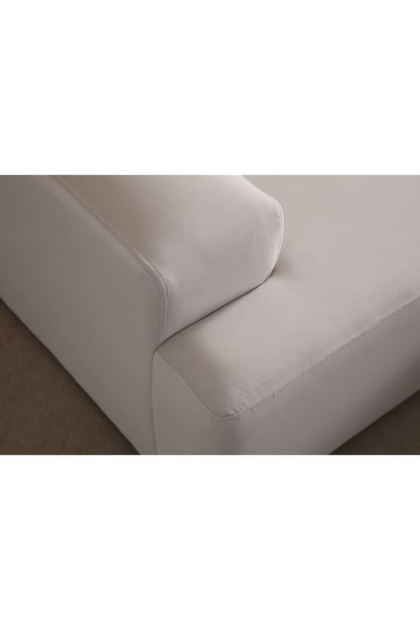 Molly Mini 2 Modül Kanepe Köşe Koltuk, Sol Köşe, Yönsüz Kadife Kırık Beyaz 210x145 - 2