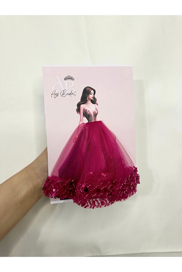 Fuşya Boncuklu Pullu Gelin Halay Mendili - 1