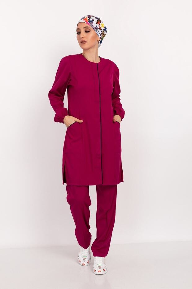 Lina Model Cherry Soft Lycra Hijab Nurse Doctor Jersey Set Scrubs