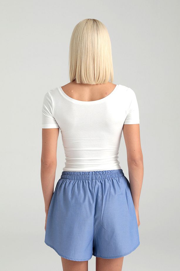 Ultra Soft Oval Yaka Kısa Kol Bluz Ekru - 6