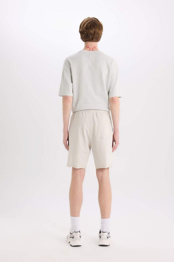 %100 Pamuk Slim Fit Dar Kesim Dar Paça Cepli Basic Düz Şort B8673ax25sm - 7