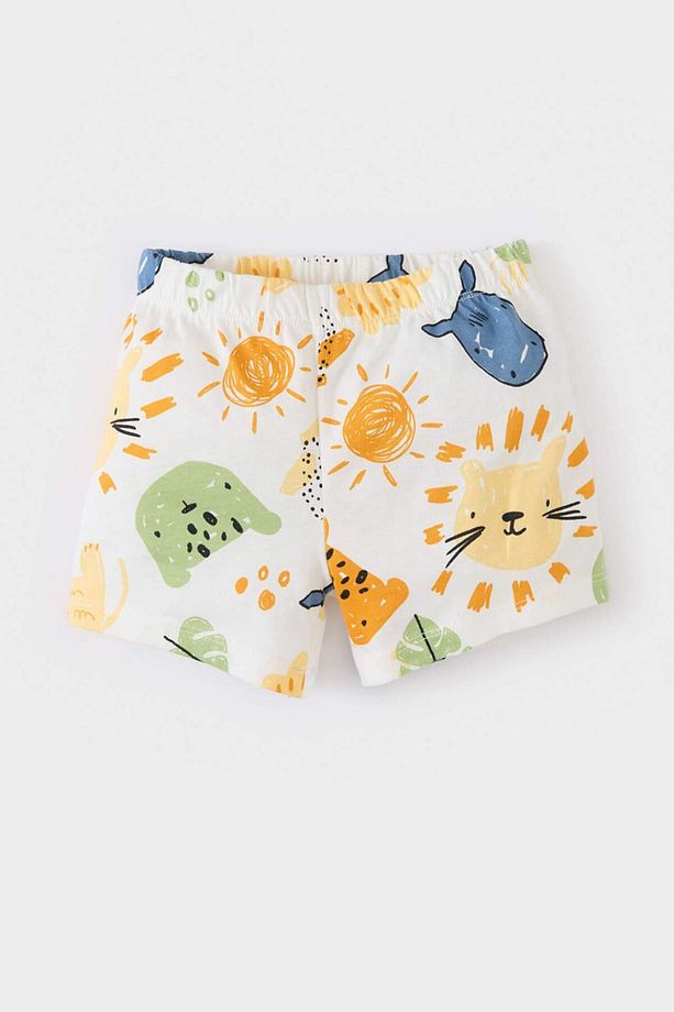 Erkek Bebek Pijama Takımı Desenli Kısa Kollu Penye Üst Şort E1177A525SM - 2