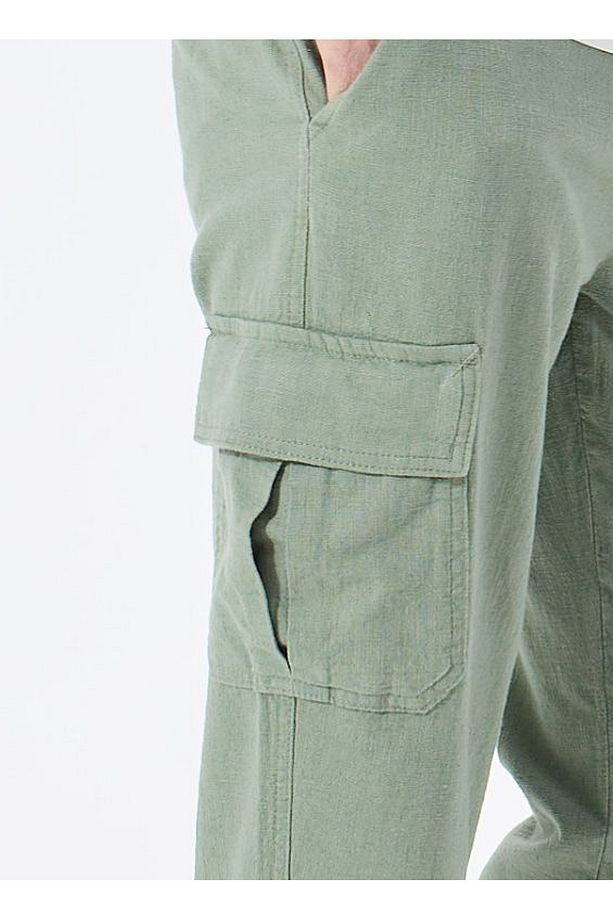 D5SM-PNT3826 Açık Haki Relaxed Düz Erkek Pantolon - 6