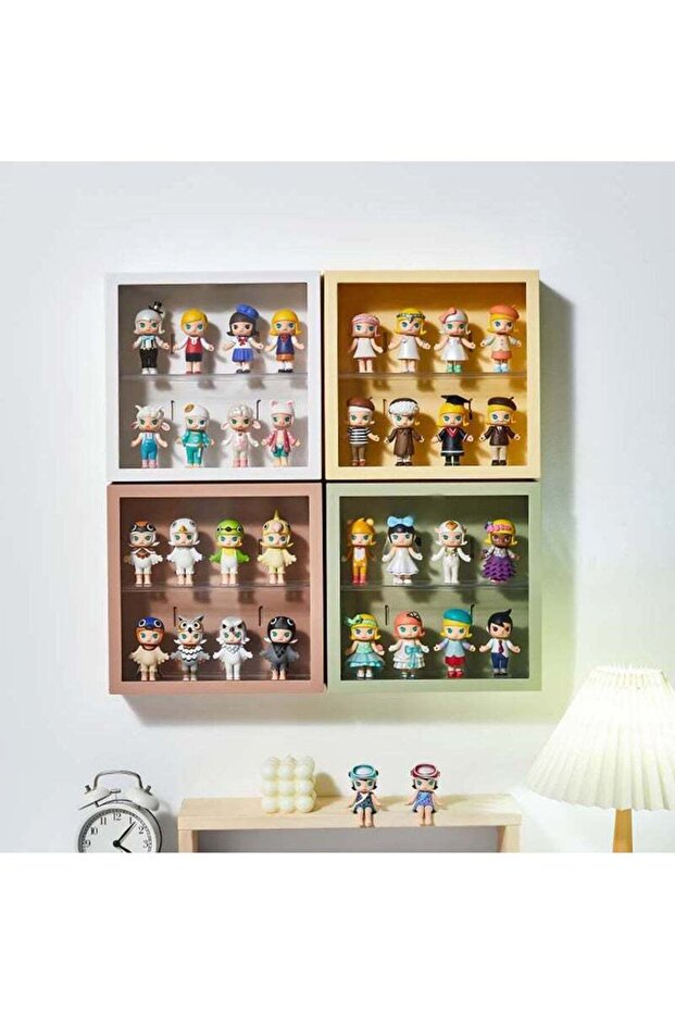 2 Tier Transparent Collectibles Display Box, Wall Mounted Storage Display Rack, Acrylic Display Box - 4