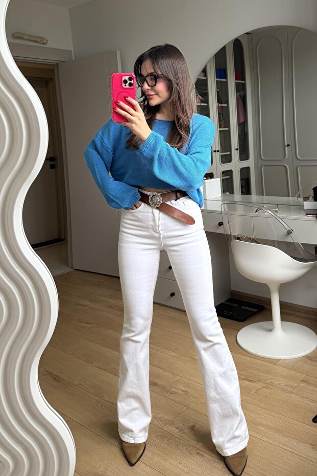 Beans Beyaz İspanyol Jean - 1