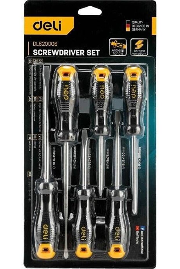 مجموعة مفكات براغي مكونة من 6 قطع - 2