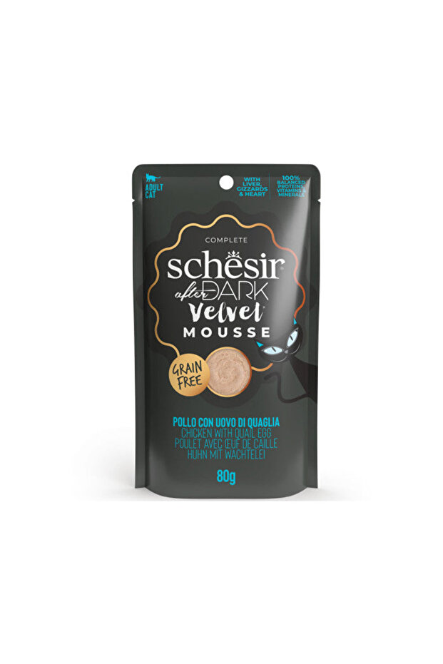 Schesir New After Dark Velvet Mousse Cat Chicken-Quile Egg 80g