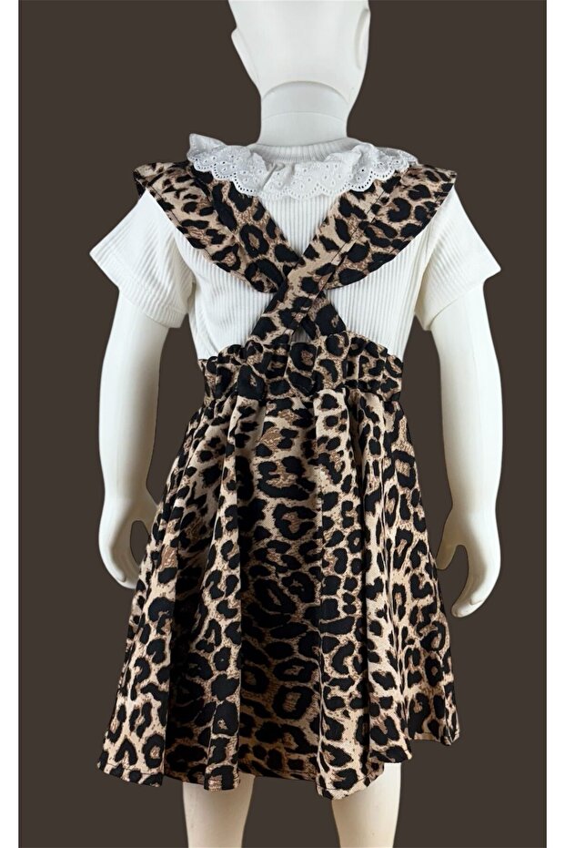 Leopard Patterned Cotton Salopet - 2
