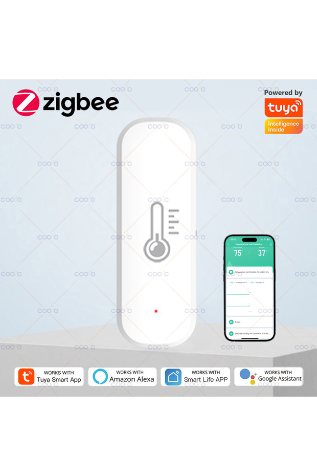 جهاز استشعار درجة الحرارة والرطوبة الذكي Tuya Zigbee لمراقبة الرطوبة الداخلية يعمل مع S...