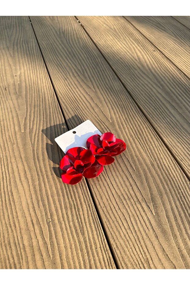 أقراط زهرة حمراء - 2