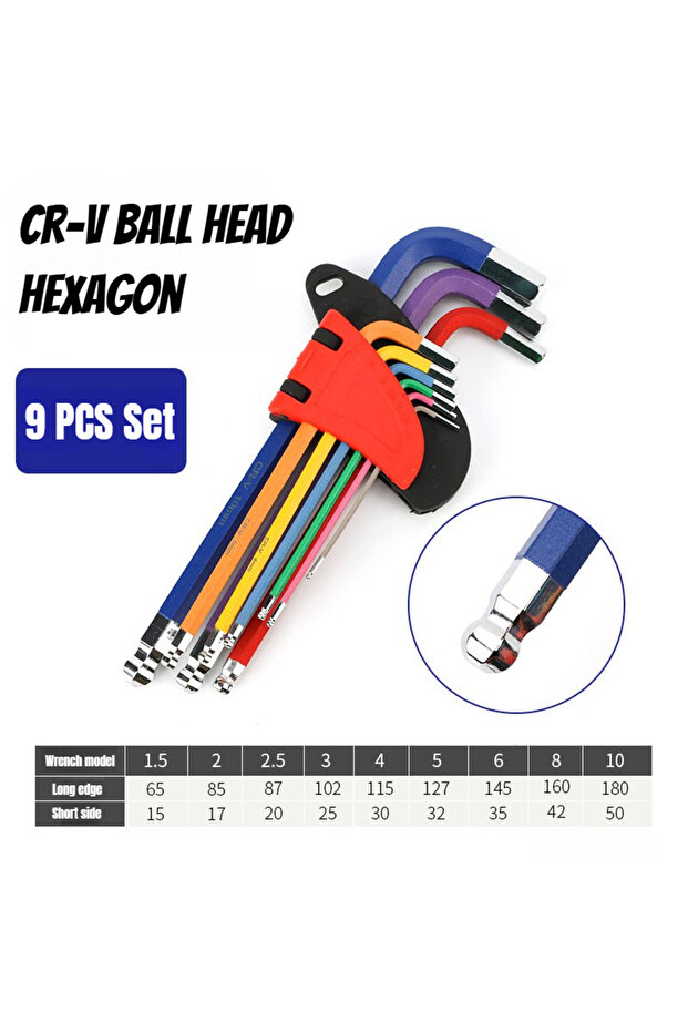 مجموعة مفاتيح سداسية متعددة الوظائف مكونة من 9 قطع مجموعة مفاتيح سداسية متعددة الوظائف مكونة من 9 قطع مجموعة مفاتيح سداسية مفكات سداسية - 1