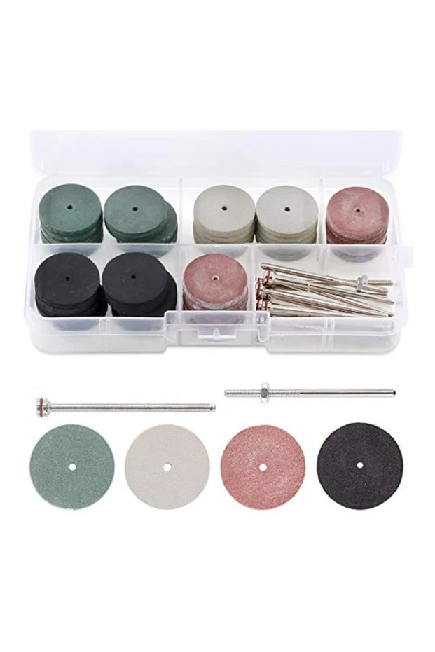 B (42pcs) 42Pcs Polishing Wheels Kit 40Pcs Lab Beauty Silicone Rubber Polishing Wheels 2 Mandrel Sha