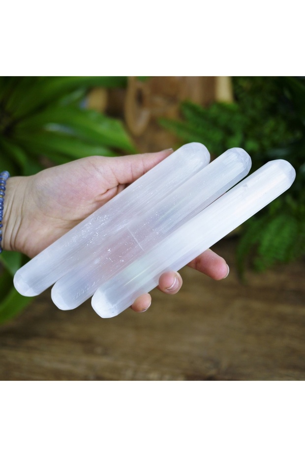 1pc WHITE 1PC Natural Morocco Selenite Wand With Healing & Calming Effects, High Energy Crystal, Use