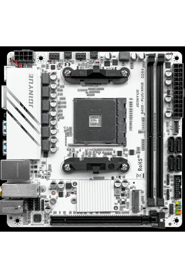 تدعم اللوحة الأم للكمبيوتر JGINYUE ITX AMD AM4 B450 ARGB ذاكرة الوصول العشوائي لسطح المكتب DDR4 وفتحة وحدة المعالجة المركزية AM4 NVME NG... - 7